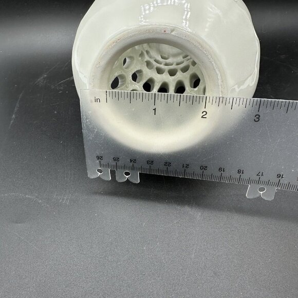 Williams Sonoma Pierced White Porcelain Tea Light Candle Holder Lantern Vintage - Picture 8 of 11